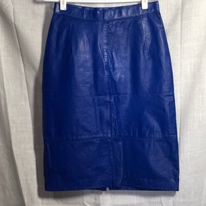 Leather Skirt in Royal Blue